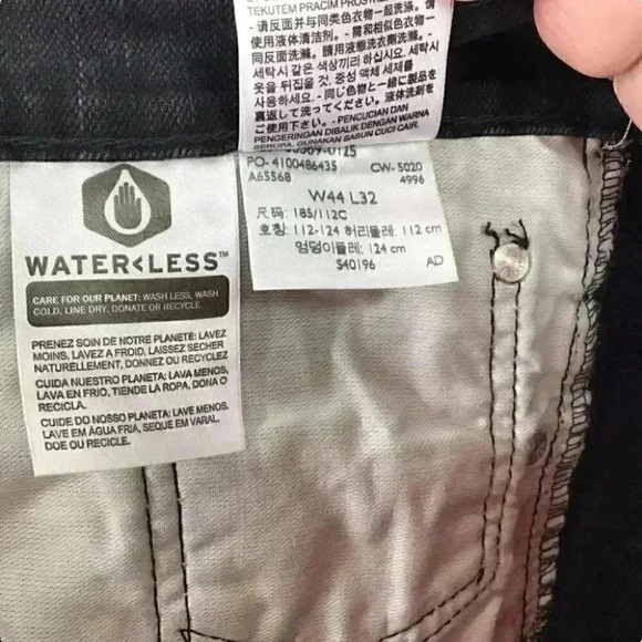 Levis 550 569 Mens 44X32 Relaxed Jeans Black Blue Cotton 5 Pockets Tapered 2 PR - Picture 12 of 12